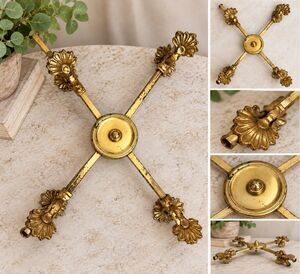 Antique 19th Century English Regency Style Brass Stand Trivet 14x13.5”